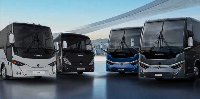 A shot of TEMSA's US motorcoach offerings.