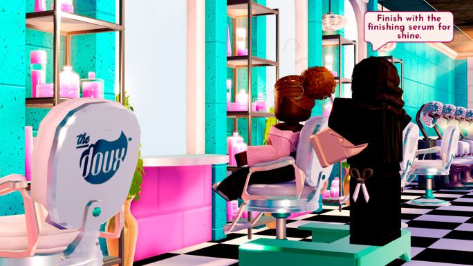 screenshot of a salon game on Roblox