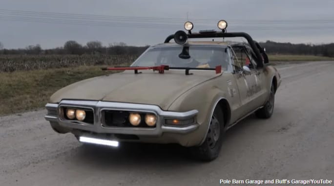A 1968 Old Toronado tornado chase car.