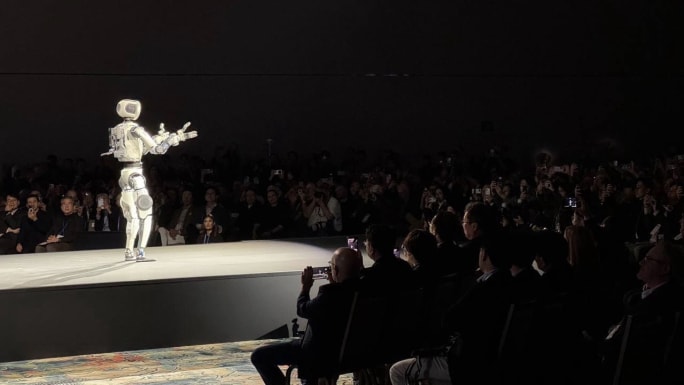 Atlas humanoid robot on stage at CES 2026