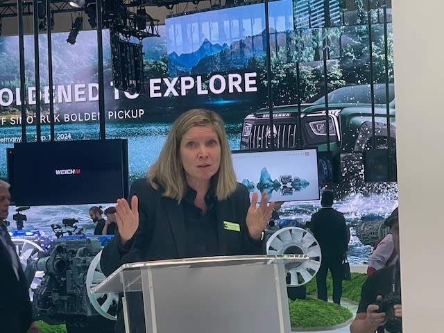 Cummins CEO Jennifer Rumsey speaks at IAA 2024.