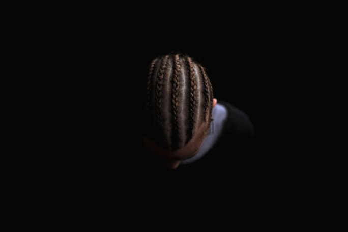 A closeup of tight braids