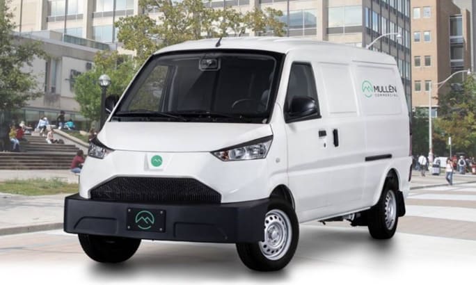 A graphic of a Mullen all-electric van.
