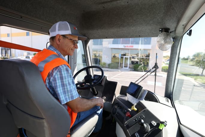 Kalmar electric terminal tractor. 