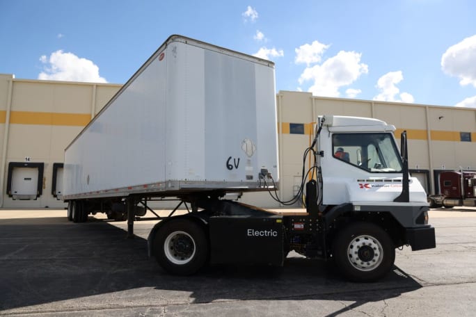 Kalmar electric terminal tractor. 