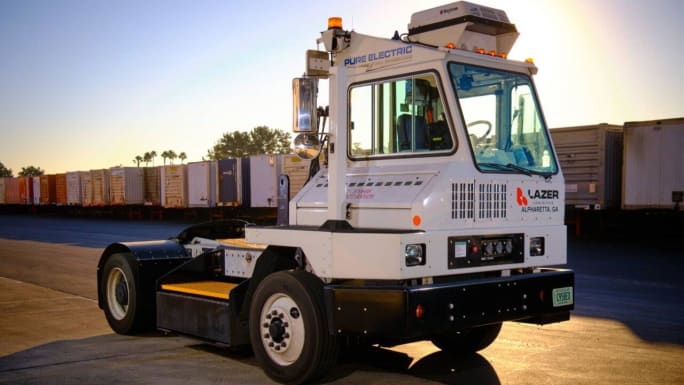 Electric Orange EV yard tractor