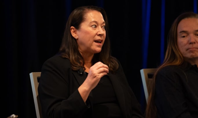 Lissa Brady speaking on stage during a seminar at the recent Fleet Forward Conference.
