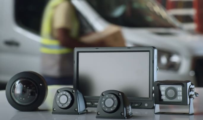 Extended View Cameras set and in-cab monitor.