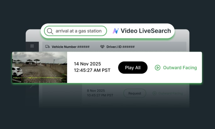 A graphic showing the search bar in Netradyne's Video LiveSearch.