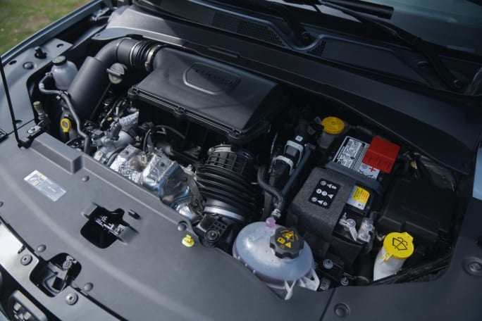 Overhead view of a 2025 Jeep Compass' engine.