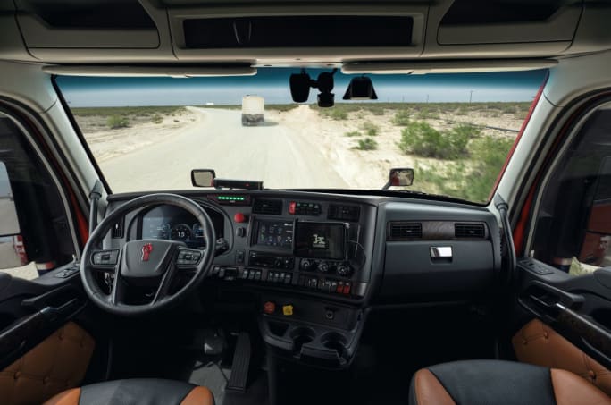 Autonomous Kenworth truck cab.