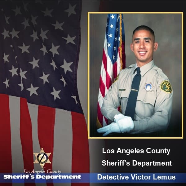 Los Angeles County Sheriff's Department official portrait with American flag