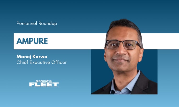 A blue and white graphic about Manoj Karwa joining Ampure.
