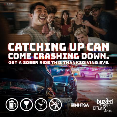 An NHTSA social media post to help prevent other from driving drunk during the Thanksgiving holiday.
