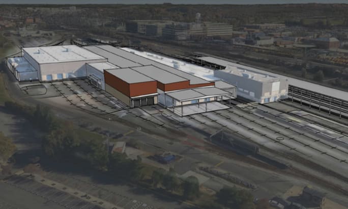A rendering of the Washington, D.C., maintenance facility.
