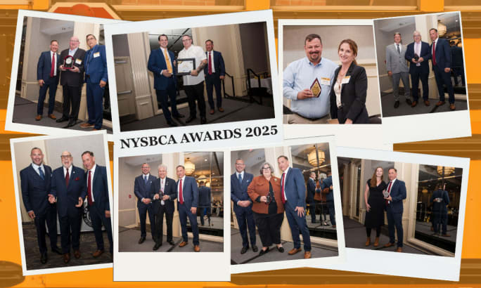 Collage of NYSBCA Awards 2025 recipients recognized for excellence and leadership in student transportation.
