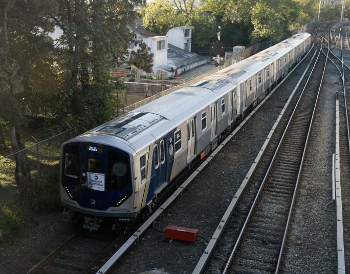 MTA R211 subway cars.