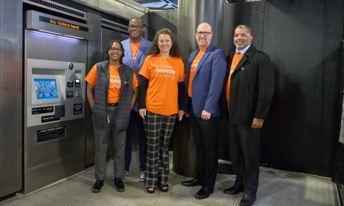 A group of people pose for a picture.