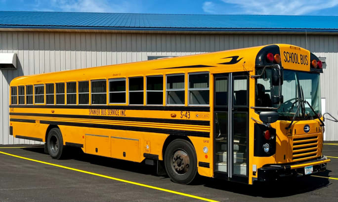 A Spanier Bus Service Type D school bus.