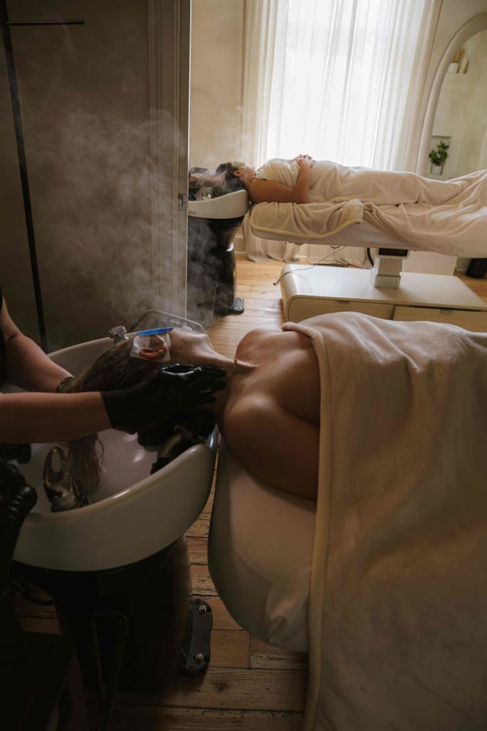 A couples service at The Head Spa Sanctuary.