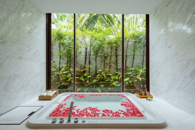 A large spa pool