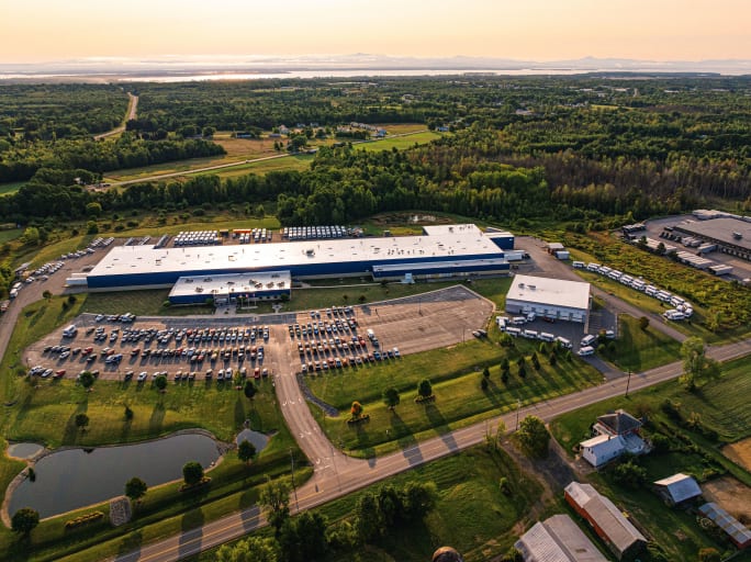 aerial image of micro bird's new york plant