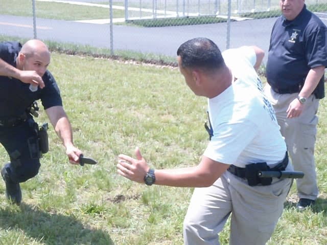 Practice drawing tools from your duty belt in different situations, with added distractions, and using different types of movement. Photos: Dave Young, Director of Arma Training