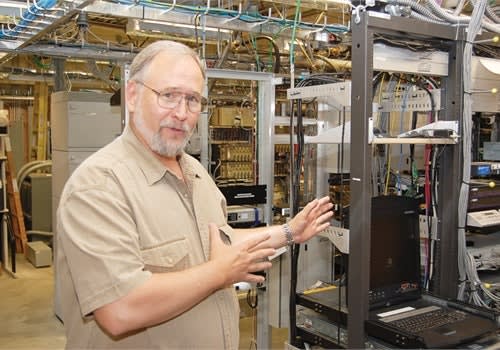 Jim Barber, the Benton County Emergency Services communications manager, in the SECOMM switcher/radio room. Photo: BCES.