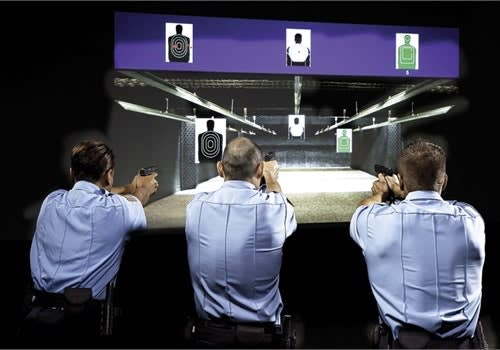 Meggitt’s FATS Lanes application for the L7 simulator creates a virtual firing range. Photo courtesy of Meggitt