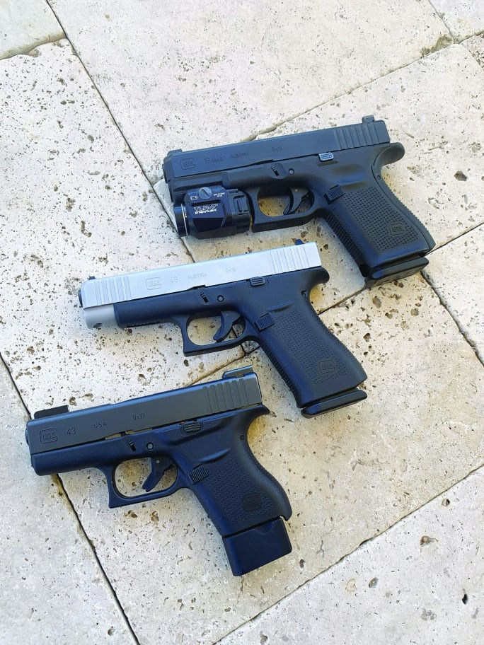 The G48's slide is just under an inch longer than the G43 and about the same as a G19 double-stack pistol. [|CREDIT|]Photo: A.J. George