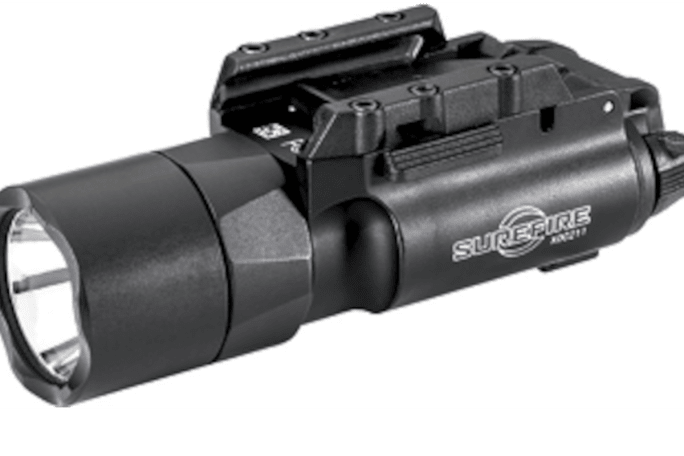 Surefire’s new X300T-A has a peak beam intensity of 50,000 candela and 500 lumens and is weatherproof to IPX7 standards.[|CREDIT|]