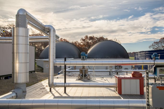 Anerobic digestor making RNG on a dairy farm. 