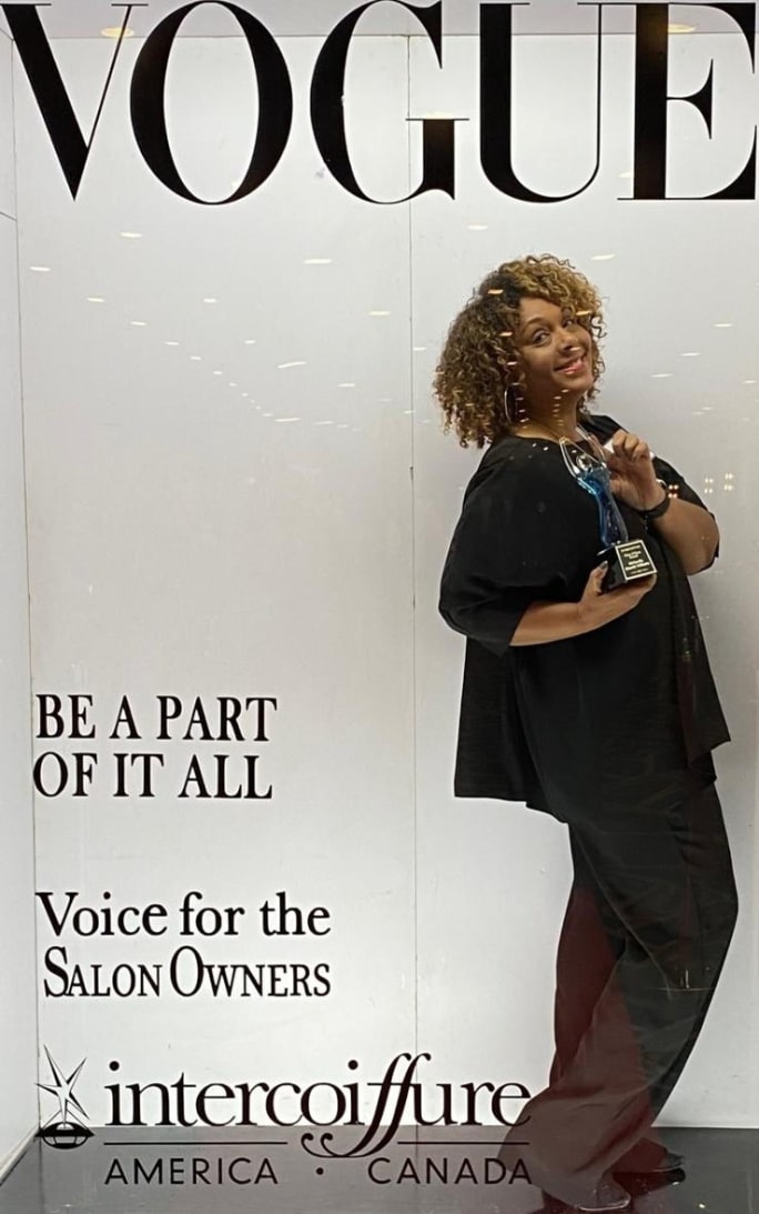 Michaella Blissett-Williams poses in the Vogue-inspired photo booth.