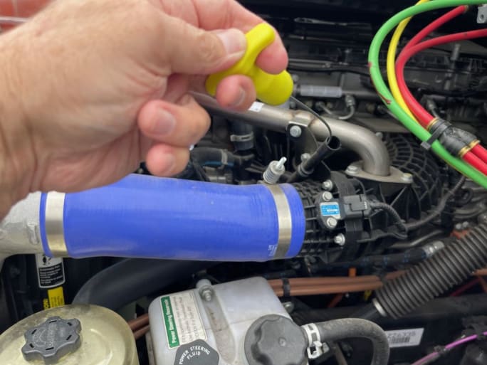 Diesel truck engine oil stick.