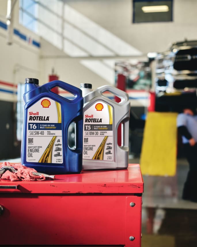 Shell Rotella diesel engine oil. 