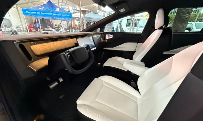 Interior of autonomous car.