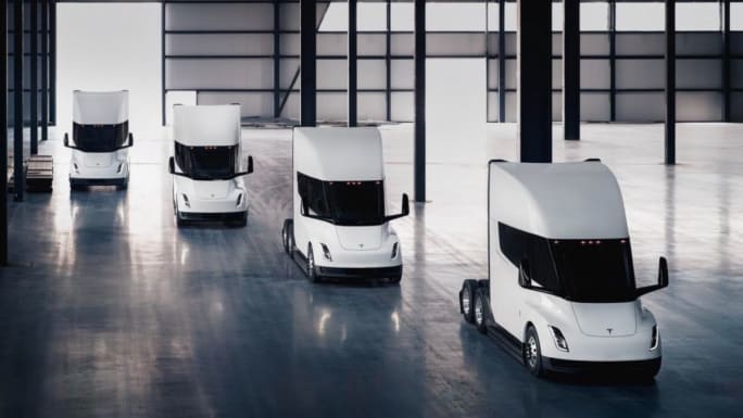 Tesla Semi trucks.