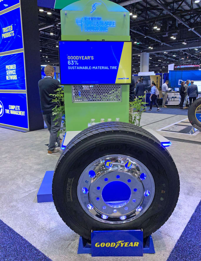 Goodyear sustainable truck tire display