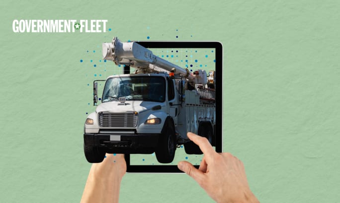 a utility truck and ipad