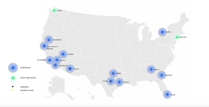 Map of nationwide charging network.