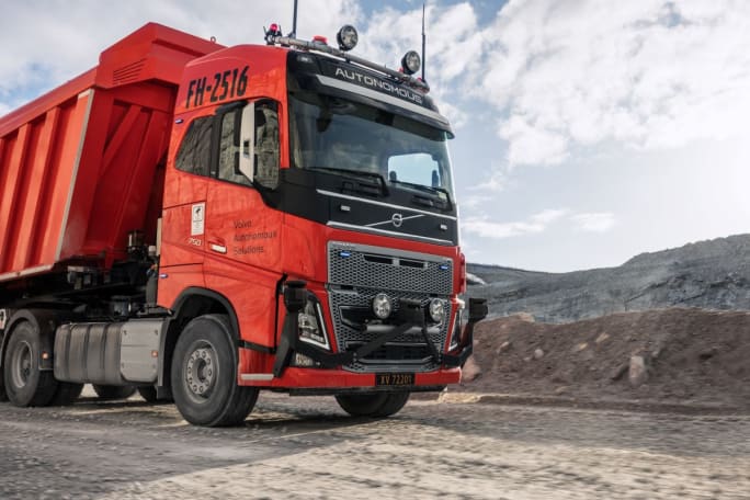 Volvo autonomous quarry truck.