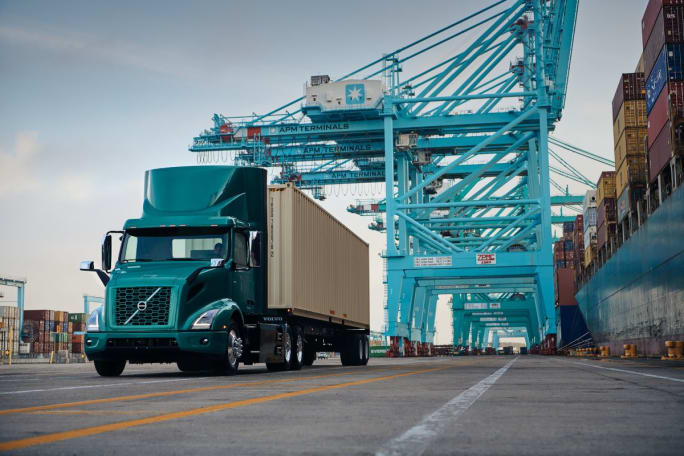 Volvo VNR electric truck.