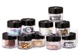 Young Nail’s Hologram Glitter, Star Sand Glitter, Ice Glitter, Clear Acrylic Powder, Silver Polka Dot from Confetti Collection, Mirror from Confetti Collection, Finish Gel, black acrylic paint