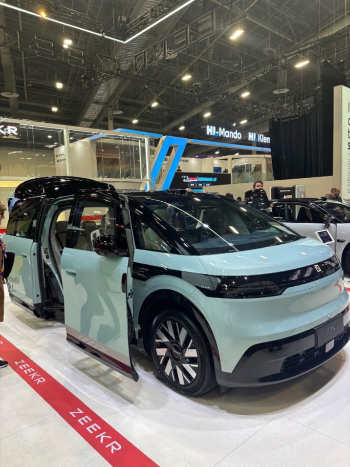 Exhibit of autonomous vehicle called Zeekr