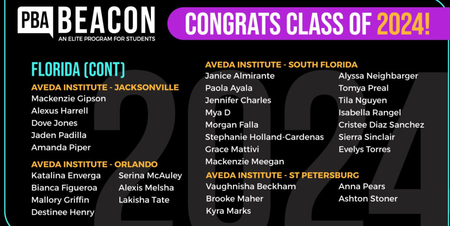 The Professional Beauty Association Announces its Beacon Class of 2024