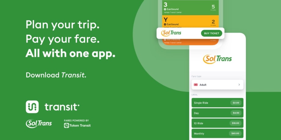 SolTrans Partners with Transit for All-In-One App Experience