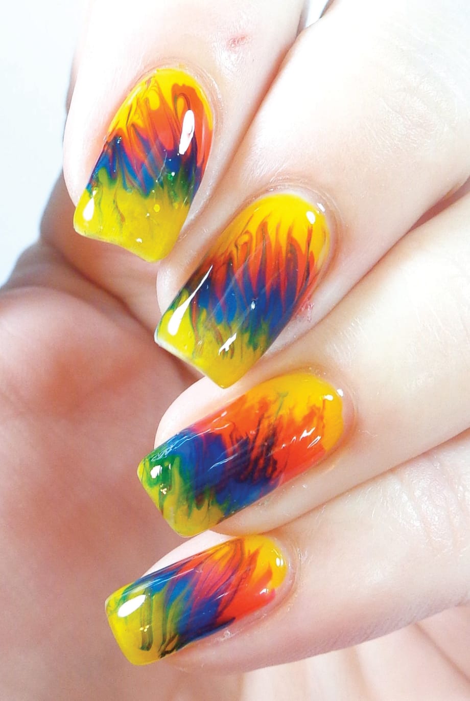 Tie-dye Nails With  Wet Paint Jelly Polish