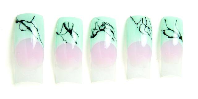 Summer Nail Trend: Veined Turquoise Enhancements
