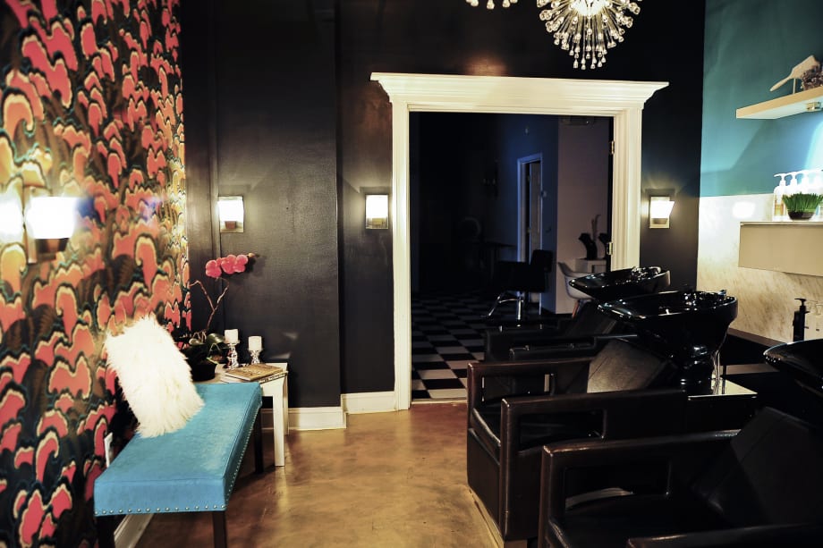 Elysium Salon Vintage Glam Shampoo Room by Jesse Vickers