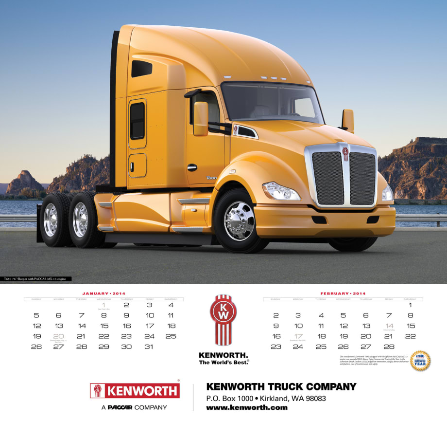 2014 Kenworth Calendar Now Available